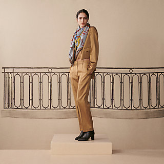 HERMES Heaven Charbon / Flanelle Mサイズ Attelage en Arbalete forever scarf 90 - Brown | Hermès